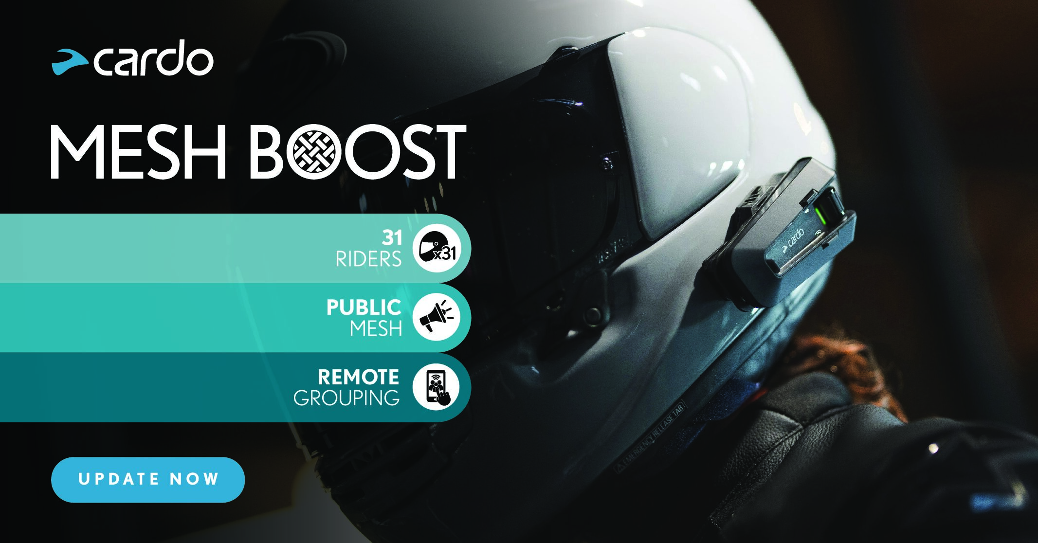 Cardo Mesh Boost Connects Up to 31 Riders with New PACKTALK Update 