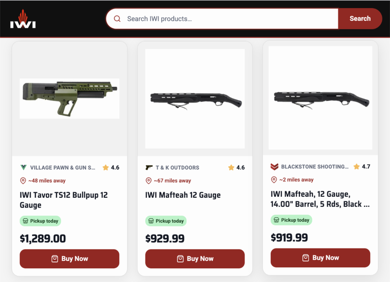IWI, Taran Tactical, Atlas Gunworks, and Charter Arms Among 20+ Manufacturers Connecting Websites to Local Gun Store Inventory